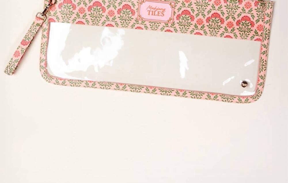 NEW THE DARLING EFFECT mahjong tile keeper pouch in everbloom dusty rose